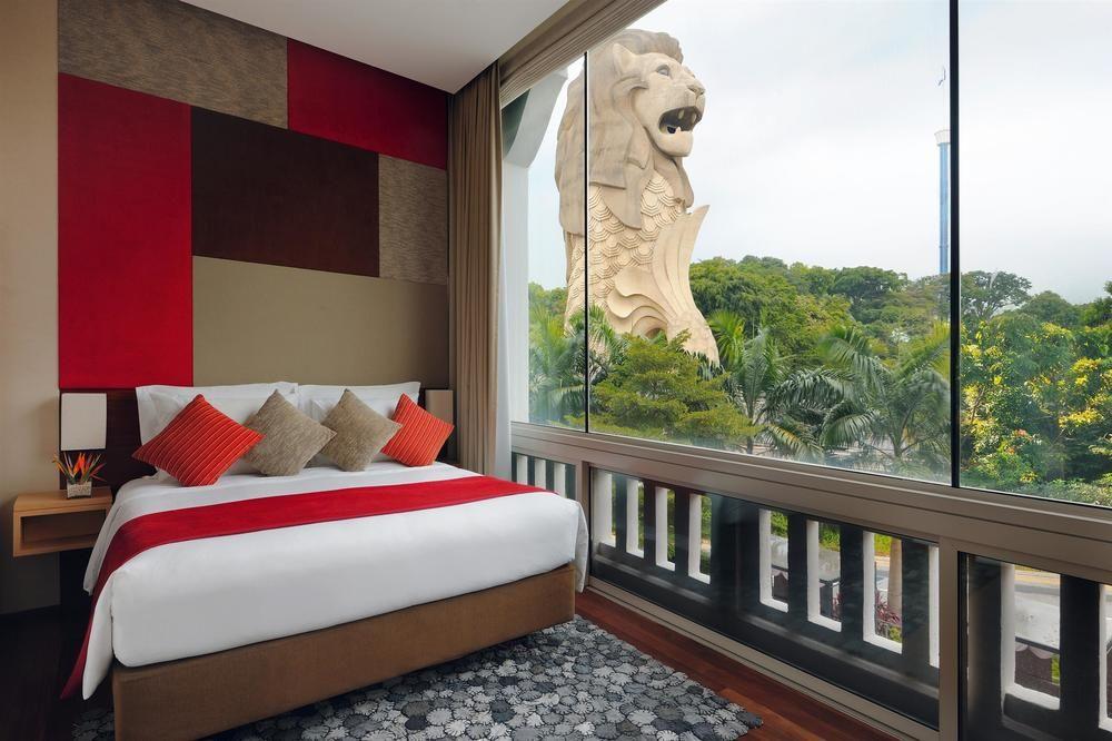 Oasia Resort Sentosa By Far East Hospitality Сингапур Екстериор снимка Merlion view from the bedroom